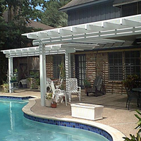 photo of pergola shade cover over pool & patio